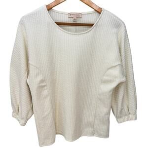 PHILOSOPHY Top Womens Small Cream Ivory Neutral Textured Versatile Minimalist